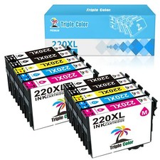10x 220 XL Ink for Epson WorkForce WF-2650 WF-2750 WF-2760 WF-2630 Black Color picture