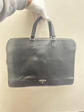 PRADA Black Leather Briefcase Laptop Organizer Bag BB91 picture