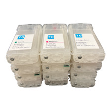 12 Pack Empty Refillable ink cartridge Kit for HP 70 DesignJet Z3200 130ml picture