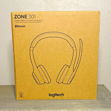 NIB Logitech Zone 301 Wireless Noise Cancel Boom Mic Headset BT for gaming/work picture