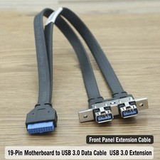 USB 3.0 Front Panel Cable 19Pin Header to Dual USB A Port Extension Adapter picture
