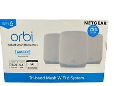 NEW Netgear Orbi AX5400 Tri-band WiFi Mesh System, 3 Pack, RBK763S-100NAS picture
