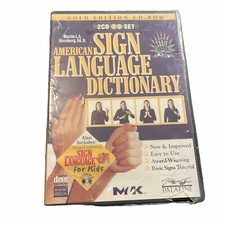 AMERICAN SIGN LANGUAGE DICTIONARY~GOLD EDITION~CD-ROM~ 2 CD SET picture