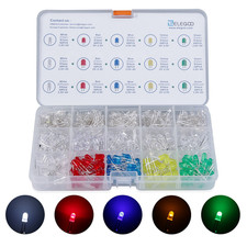 3mm and 5mm Diffused and Clear Assorted LED Kit 5 Colors Compatible with Arduino picture