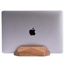 Adjustable Vertical Laptop Stand, MacBook Holder with Wood, Wooden Laptop Stand, picture