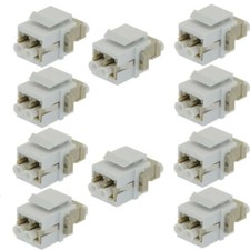10x LC/UPC  Keystone Duplex Multi Mode Fiber Optical Jack Insert Coupler Ivory picture