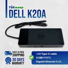 Genuine Dell K20A WD19 USB-C Dock Station DisplayPort HDMI Y13HM w/130W Adapter picture