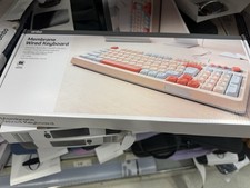 Anko Membrane Wired Keyboard, Pink/Grey/White/Red Colourway picture