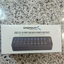 SABRENT 10-Port 60W USB 3.0 Hub with Individual Power Switches and LEDs, picture