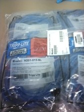 TRIPP LITE N201-015-BL CAT 6 GIGABIT BLUE SNAGLESS PATCH CABLE 15 FT, Lot Of 10 picture