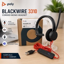 Poly Blackwire 3310 USB-A Wired Mono Headset Microsoft Teams picture