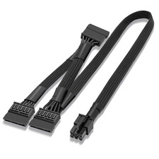 SATA Power Cable for Corsair Modular PSUs Braided Sleeved 6 Pin to 3 SATA picture
