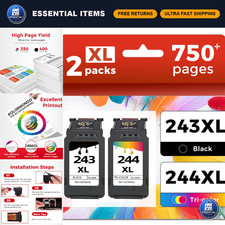 243 244 XL Ink Cartridges Combo Pack for Canon Printers - Black & Color, 2-Pack picture