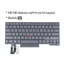Hebrew Laptop Keyboard For Lenovo ThinkPad P14s Gen 1 / 2, T14 Gen 1 / 2 Backlit picture