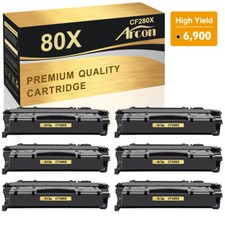 6PK Black CF280X Toner Cartridge For HP LaserJet Pro 400 M401dn M401dw M401dne picture