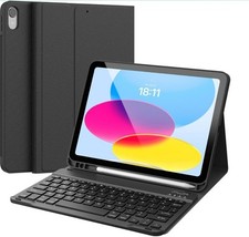 Keyboard Case for iPad (A16) 11th/10th Gen(2025/2022), Detachable Wireless Black picture