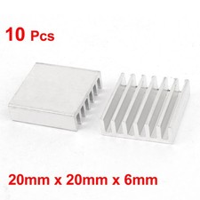 10 Pieces Silver Tone Aluminum Radiator Heat Sink Heatsink 20mm x 20mm x 6mm picture
