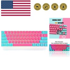 61 Keycaps 60 Percent Miami Keycaps Set PBT Keycap Backlit OEM Profile with K... picture