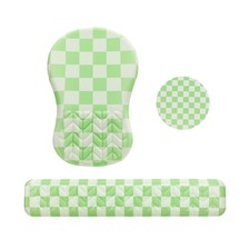MEGREZ Ergonomic Wrist Rest Set, Memory Foam Mouse 17.32 x 3.15 inches, Green picture