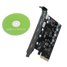 5-Port Expansion Card 20Gbps For Desktop computers 2*USB Type-A 3*USB Type-C New picture