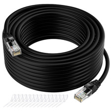 Cat5E Ethernet Cable 50 FT, Long Cat 5E Internet Cable, Black Snagless Patch Cor picture