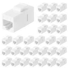 30 PCS CAT6 Coupler RJ45 Keystone Jack Ethernet 10Gbps GoldPlated White picture