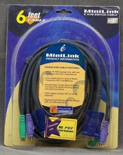 IOGEAR Mini Link G-2L1001P KVM Switch 6 Feet Cable Compatible w/ All PS2 24 AWG picture