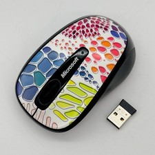 Microsoft Wireless Mobile Mouse 3500 Abstract Wave Pattern TESTED Model 1427 GC picture