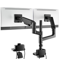 Dual Monitor Arm 1749 Ultrawide Monitors with USB Black Heavy Duty Mount 44 lbs picture