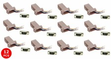 12x Pack  DB9 Male to RJ45 Modular Extender Converter 8P8C Adapter Connector Lot picture