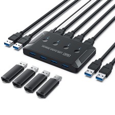 2pc USB 3.0 switcher with 4 ports. USB automatic 4-input 4-output switcher picture