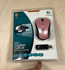 Logitech V220 Wireless USB Optical Ergonomic Mouse 1000 DPI 3-Button Pink/Black picture