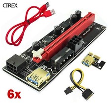 6x VER009S PCI-E Riser Card PCIe 1x to 16x USB 3.0 Data Cable for Bitcoin Mining picture