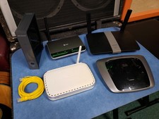 lot of 5 modems untested Netgear, AT&T, Linksys, Cisco as-is picture