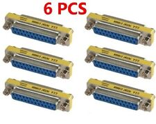 6x 25 Pin D-SUB DB25 Female to Female Mini Gender Changer Coupler Gold Plated picture
