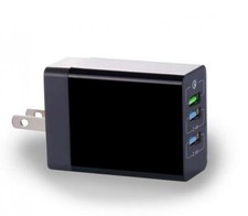 HOME CHARGER 34W 6.8AMP 3-PORT USB ONE FAST PORT TRAVEL WALL for CELL PHONES picture