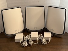 NETGEAR Orbi RBR850 Router & Two RBS850 Satellite Units w/ Power Cords - TESTED picture