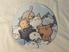 Kawaii Cute Circular Light Blue Multicolored Cats Mouse Pad - Unused picture