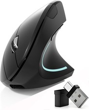 Bluetooth Mouse,Type-c and USB 2.4G Wireless Vertical Mouse Rechargeable Ergonom picture