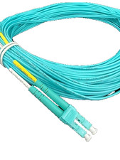 2M, OM4 LC to LC Duplex Multimode Fiber Optic Patch Cable Aqua Cord 10PKs picture