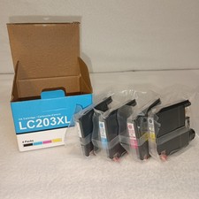 Brother LC203XL Compatible Ink 4 Pack CMYK High Yield w/ Chip Sealed 11/2026 picture