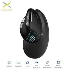 Delux M618XSD Ergonomic Vertical Wireless Mouse OLED 4000DPI Bluetooth picture