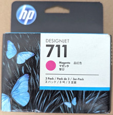 ✨ 3-pack Genuine HP 711 Magenta CZ135A DesignJet 29ml Ink Cartridges. 2019 ✨ picture