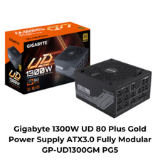 Gigabyte 1300W UD 80 Plus Gold Power Supply ATX3.0 Fully Modular GP-UD1300GM PG5 picture