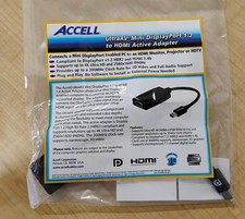 New Accell B086B-007B-2 UltraAV Mini Displayport 1.2 to HDMI Active Adapter picture