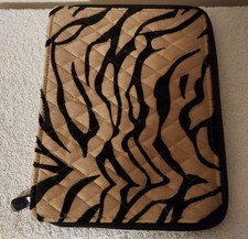 Dennis Basso Home Faux Fur Tablet Case Quilted Zebra Exotic Animal Statement QVC picture