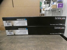 Lexmark X950X2CG Cyan Toner Cartridge High Yield X950 X952 X954 (Lot of 2) picture