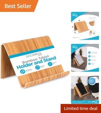 Sleek Bamboo Tablet Stand - Organize Books, Cookbooks & Smartphones with Style picture