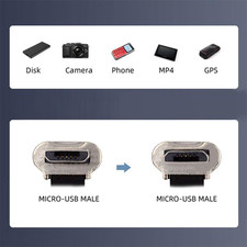 90 Degree Micro USB2.0 Male to Micro USB Male 5Pin Ultra Slim Flat Data Charg... picture