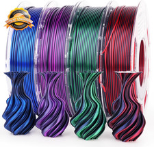 Silk PLA 3D Printer Filament Bundle, Shiny Dual Color PLA Filament 1.75Mm Pack, picture